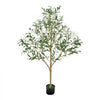 VEVOR 5FT Artificial Olive Tree with Black Pot, Tall Fake Tree with Natural Wood Trunk & Realistic Green Leaves and Fruits, Indoor Faux Plant for Home, Office, Living Room, Corner Decor
