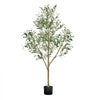 VEVOR 5FT Artificial Olive Tree with Black Pot, Tall Fake Tree with Natural Wood Trunk & Realistic Green Leaves and Fruits, Indoor Faux Plant for Home, Office, Living Room, Corner Decor