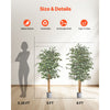 VEVOR 5FT Artificial Ficus Tree with Black Pot, Tall Faux Ficus Plant with Natural Wood Trunk and Realistic Green Leaves, Indoor Fake Silk Tree for Home, Office, Living Room, or Corner Décor