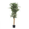 VEVOR 5FT Artificial Ficus Tree with Black Pot, Tall Faux Ficus Plant with Natural Wood Trunk and Realistic Green Leaves, Indoor Fake Silk Tree for Home, Office, Living Room, or Corner Décor
