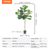 VEVOR Artificial Fiddle Leaf Fig Tree, 6 FT, Secure PE Material & Anti-Tip Tilt Protection Low-Maintenance Faux Plant, Lifelike Green Fake Potted Tree for Home Office Warehouse Decor Indoor Outdoor