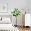 VEVOR Artificial Fiddle Leaf Fig Tree, 6 FT, Secure PE Material & Anti-Tip Tilt Protection Low-Maintenance Faux Plant, Lifelike Green Fake Potted Tree for Home Office Warehouse Decor Indoor Outdoor