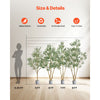 VEVOR 7FT Artificial Olive Tree with Black Pot, Tall Fake Tree with Natural Wood Trunk & Realistic Green Leaves and Fruits, Indoor Faux Plant for Home, Office, Living Room, Corner Decor