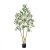 VEVOR 7FT Artificial Olive Tree with Black Pot, Tall Fake Tree with Natural Wood Trunk & Realistic Green Leaves and Fruits, Indoor Faux Plant for Home, Office, Living Room, Corner Decor