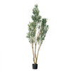 VEVOR 8FT Artificial Olive Tree with Black Pot, Tall Fake Tree with Natural Wood Trunk & Realistic Green Leaves and Fruits, Indoor Faux Plant for Home, Office, Living Room, Corner Decor