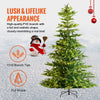 VEVOR Christmas Tree, 7.5ft Prelit Artificial Xmas Tree, Full Holiday Decor Tree with 700 Warm White LED Lights, 1319 Branch Tips, Metal Base for Home Party Office Decoration