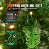 VEVOR Christmas Tree, 7.5ft Prelit Artificial Xmas Tree, Full Holiday Decor Tree with 700 Warm White LED Lights, 1319 Branch Tips, Metal Base for Home Party Office Decoration