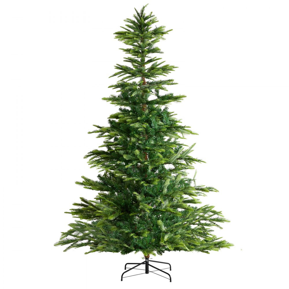 VEVOR Christmas Tree, 7.5ft Prelit Artificial Xmas Tree, Full Holiday Decor Tree with 700 Warm White LED Lights, 1319 Branch Tips, Metal Base for Home Party Office Decoration