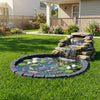 VEVOR Faux Stone Landscape Edging, 15.5 ft Kit, No Dig Garden Edging Border, Blocks for Lawn, Flower Beds, Yards, 4 Pack Each Section Has 6 Bricks 46.46"L x 3.74"W x 2.24"H, 12 Spikes, Charcoal Black