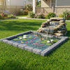 VEVOR Faux Stone Landscape Edging, 15.5 ft Kit, No Dig Garden Edging Border, Blocks for Lawn, Flower Beds, Yard, 4 Pack Each Section Has 6 Bricks 46.46"L x 3.74"W x 2.24"H, 16 Spikes & 4 Corners, Gray