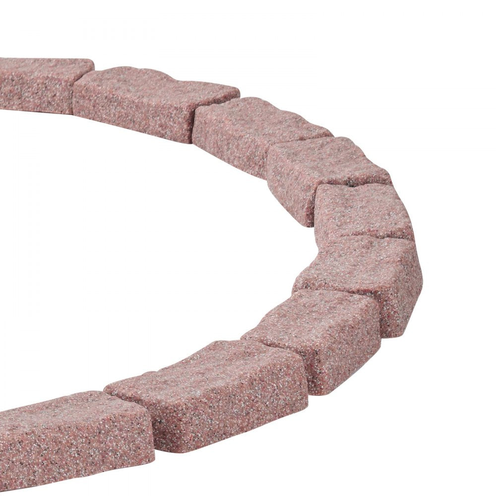 VEVOR Faux Stone Landscape Edging, 46.4 x 2.2 in Realistic Lawn Edging, Flexible Brick-Sized Garden Edging Border with Anchoring Spikes, Fade-Resistant Yard Edging for Driveways Walkway Brown