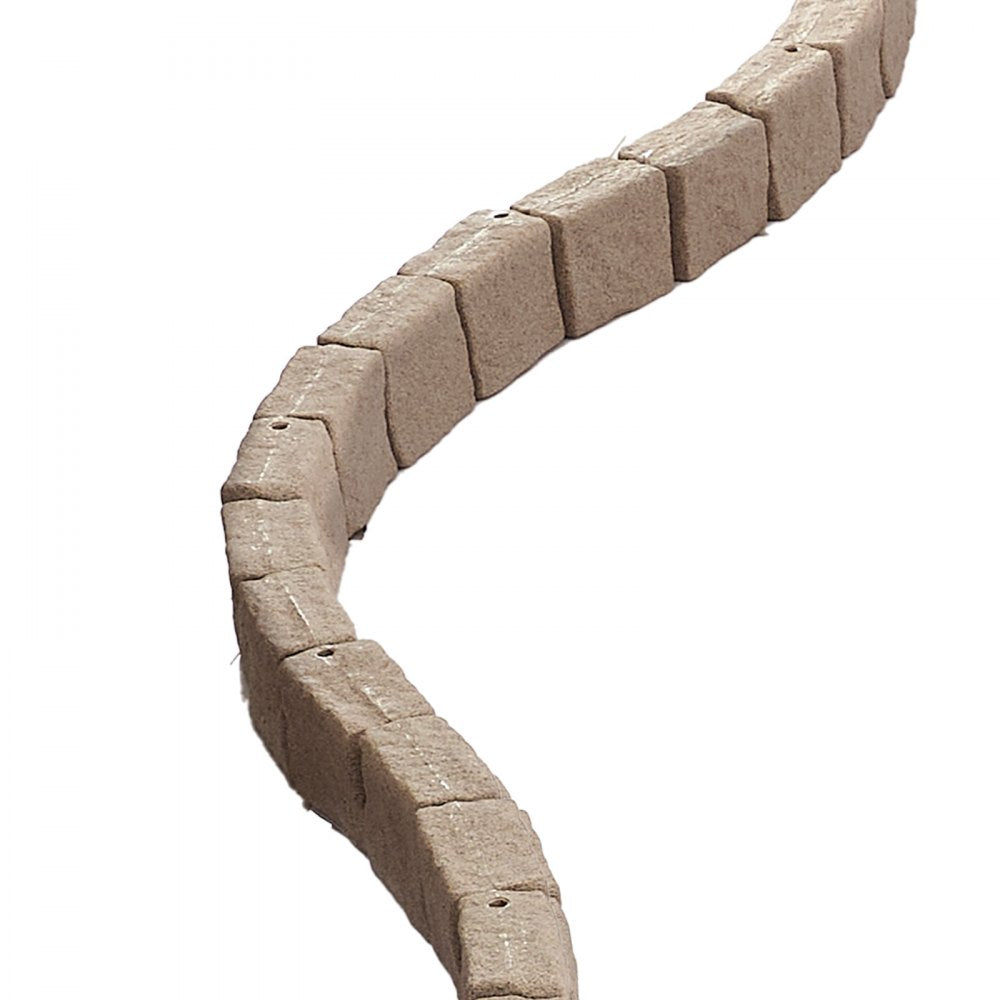 VEVOR Faux Stone Landscape Edging 46.8 x 3.9 in Realistic Lawn Edging, Flexible Brick-Sized Garden Edging Border with Anchoring Spikes, Fade-Resistant Yard Edging for Driveways Walkway Beige