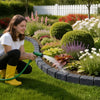 VEVOR Faux Stone Landscape Edging, 46.85" Kit, No Dig Garden Edging Border, Blocks for Lawn, Flower Beds, Yards, 1 Pack Each Section Has 6 Bricks 46.85"L x 3.94"W x 6.1"H, 3 Spikes, Charcoal Black