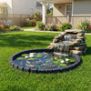VEVOR Faux Stone Landscape Edging, 46.85" Kit, No Dig Garden Edging Border, Blocks for Lawn, Flower Beds, Yards, 1 Pack Each Section Has 6 Bricks 46.85"L x 3.94"W x 6.1"H, 3 Spikes, Charcoal Black