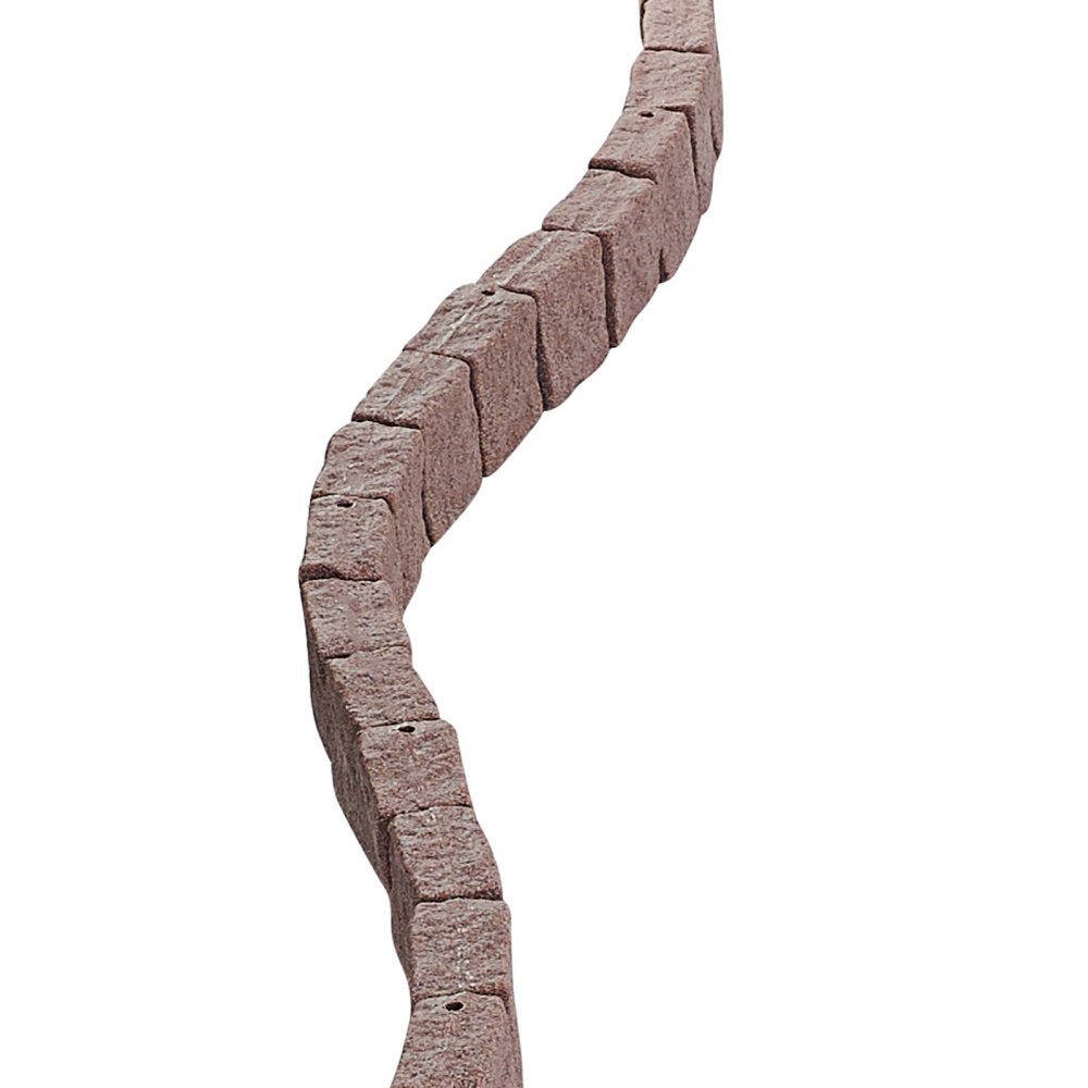 VEVOR Faux Stone Landscape Edging, 46.8 x 3.9 in Realistic Lawn Edging, Flexible Brick-Sized Garden Edging Border with Anchoring Spikes, Fade-Resistant Yard Edging for Driveways Walkway Brown