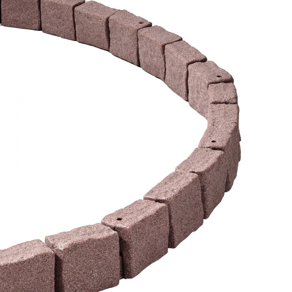 VEVOR Faux Stone Landscape Edging, 46.8 x 3.9 in Realistic Lawn Edging, Flexible Brick-Sized Garden Edging Border with Anchoring Spikes, Fade-Resistant Yard Edging for Driveways Walkway Brown