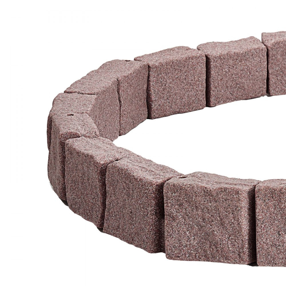 VEVOR Faux Stone Landscape Edging, 46.8 x 3.9 in Realistic Lawn Edging, Flexible Brick-Sized Garden Edging Border with Anchoring Spikes, Fade-Resistant Yard Edging for Driveways Walkway Brown