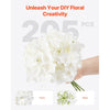 VEVOR Artificial Flowers, 205 pcs Real Looking White Silk Fake Hydrangea Bulk, White Faux Bridal Shower with Stems for DIY Wedding Bouquets, Home Centerpieces Arrangements, Party Tables Decorations