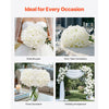 VEVOR Artificial Flowers, 65 pcs Real Looking White Silk Fake Hydrangea Bulk, White Faux Bridal Shower with Stems for DIY Wedding Bouquets, Home Centerpieces Arrangements, Party Tables Decorations