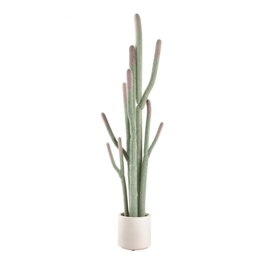 VEVOR Artificial Cactus, 60 in Tall Fake Cactus Plant with White Pot 1 Pack, for Home, Garden, Office, Living Room, Bedroom, Porch Indoor Decor, Realistic Texture Large Faux Decor Plant, Premium EVA