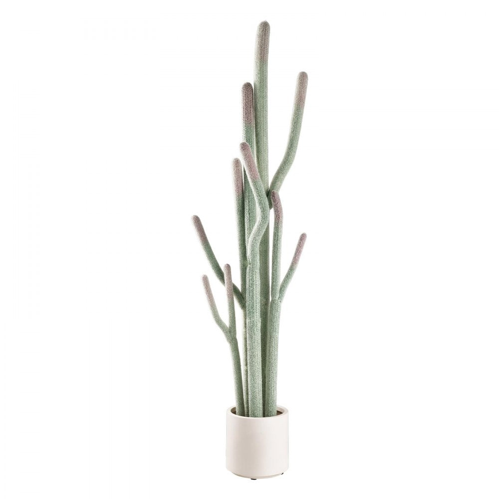 VEVOR Artificial Cactus, 60 in Tall Fake Cactus Plant with White Pot 1 Pack, for Home, Garden, Office, Living Room, Bedroom, Porch Indoor Decor, Realistic Texture Large Faux Decor Plant, Premium EVA