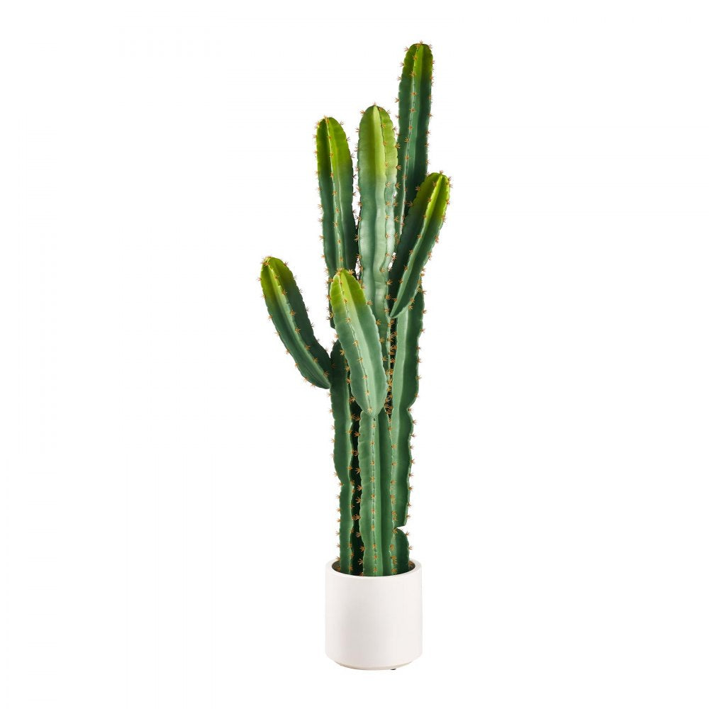 VEVOR Artificial Cactus, 60 in Tall Fake Cactus Plant with White Pot 1 Pack, for Home, Garden, Office, Living Room, Bedroom, Porch Indoor Decoration, 9 inch Wide, Realistic Texture Large Faux Plant