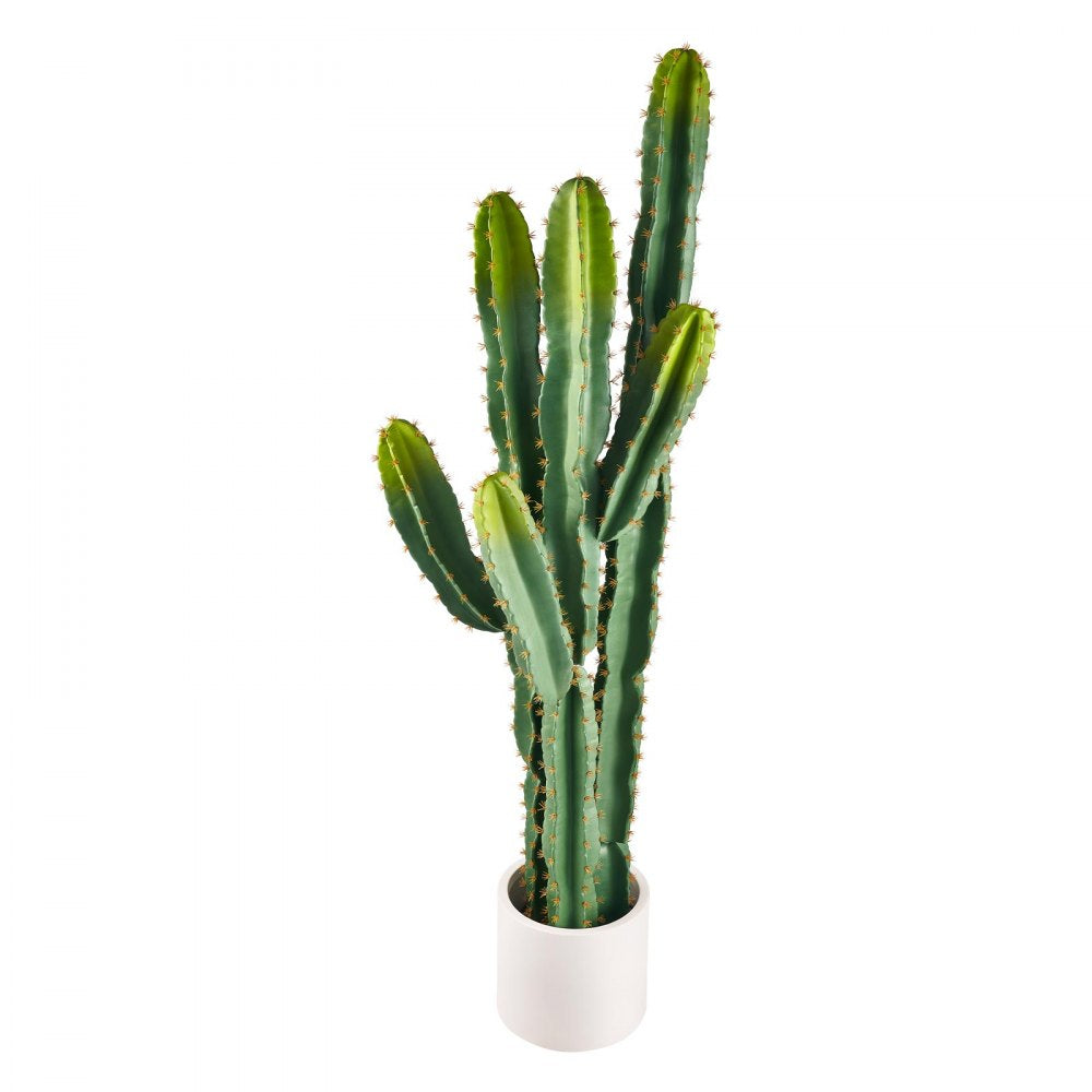 VEVOR Artificial Cactus, 60 in Tall Fake Cactus Plant with White Pot 1 Pack, for Home, Garden, Office, Living Room, Bedroom, Porch Indoor Decoration, 9 inch Wide, Realistic Texture Large Faux Plant