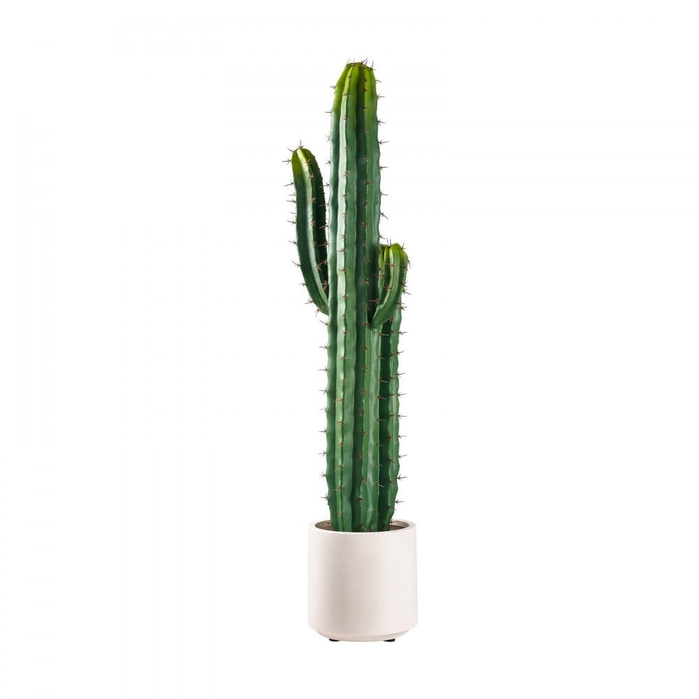 VEVOR Artificial Cactus, 36 in Tall Fake Cactus Plant with White Pot 1 Pack, for Home, Garden, Office, Living Room, Bedroom Indoor Decoration, Realistic Texture Large Faux Decor Plant, Premium HDPE