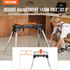 VEVOR Miter Saw Stand, 330lbs Load Capacity Steel Collapsible Stand for Miter Saw with One-piece Mounting Brackets Clamps, 29.1"-32.9" Adjustable Height, Portable Compact and Folding Miter Saw Stand