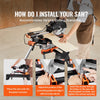 VEVOR Miter Saw Stand, 330lbs Load Capacity Steel Collapsible Stand for Miter Saw with One-piece Mounting Brackets Clamps, 29.1"-32.9" Adjustable Height, Portable Compact and Folding Miter Saw Stand