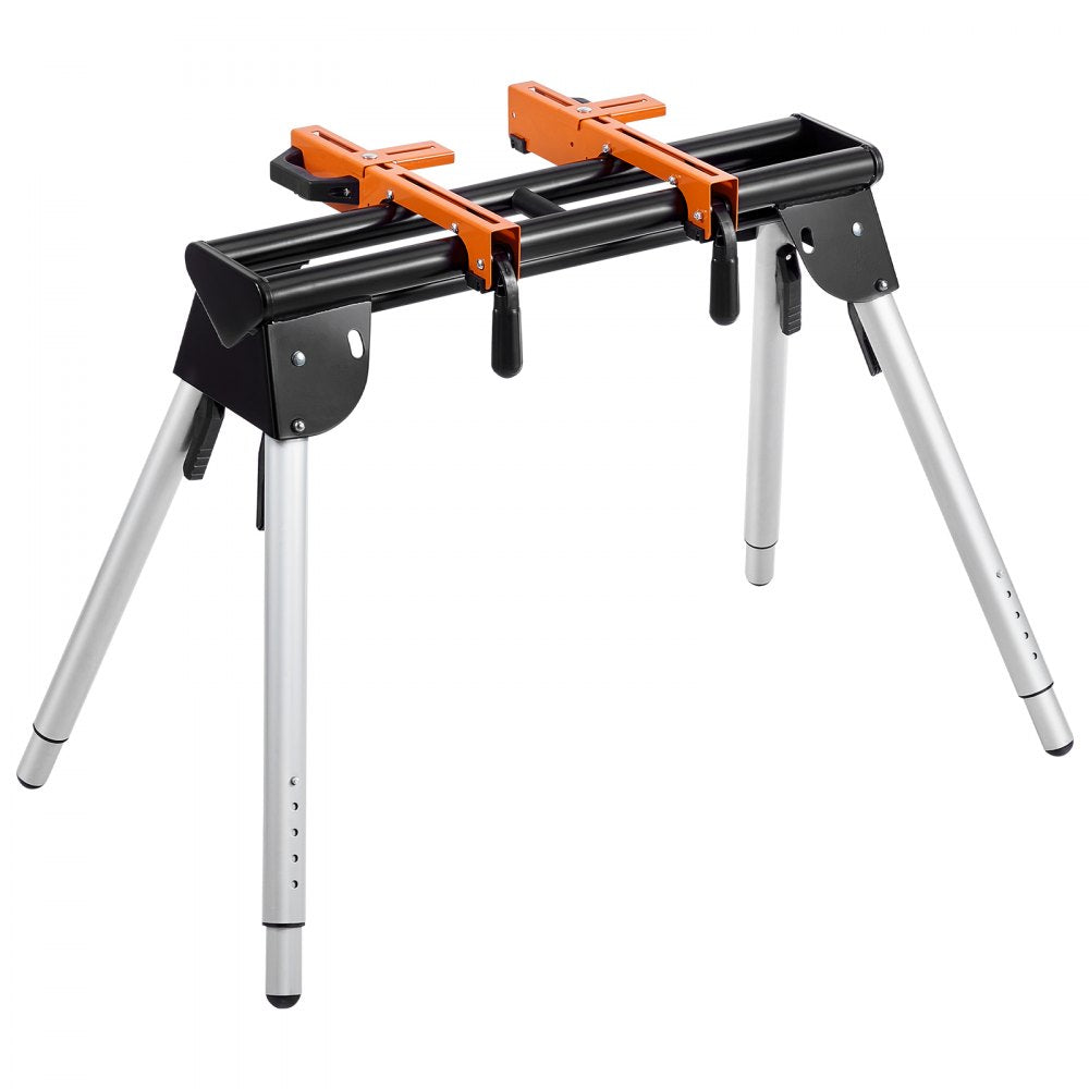 VEVOR Miter Saw Stand, 330lbs Load Capacity Steel Collapsible Stand for Miter Saw with One-piece Mounting Brackets Clamps, 29.1"-32.9" Adjustable Height, Portable Compact and Folding Miter Saw Stand