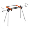 VEVOR Miter Saw Stand, 300lbs Load Capacity Steel Collapsible Stand for Miter Saw with One-piece Mounting Brackets Clamps, Adjustable Height and Length, Portable Compact and Folding Miter Saw Stand