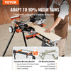 VEVOR Miter Saw Stand, 550lbs Load Capacity Steel Collapsible Stand for Miter Saw with One-piece Mounting Brackets Clamps, Adjustable Height and Length, Portable Compact and Folding Miter Saw Stand