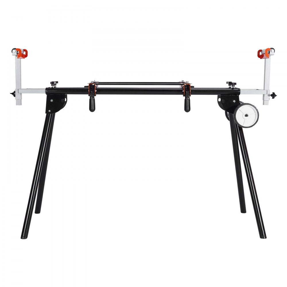 VEVOR Miter Saw Stand, 550lbs Load Capacity Steel Collapsible Stand for Miter Saw with One-piece Mounting Brackets Clamps, Adjustable Height and Length, Portable Compact and Folding Miter Saw Stand