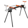 VEVOR Miter Saw Stand, 550lbs Load Capacity Steel Collapsible Stand for Miter Saw with One-piece Mounting Brackets Clamps, Adjustable Height and Length, Portable Compact and Folding Miter Saw Stand
