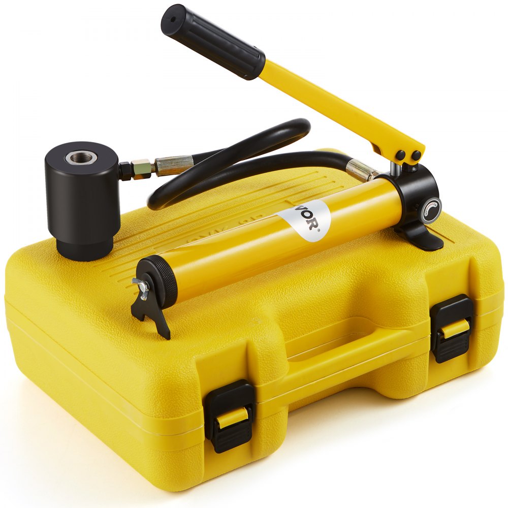 VEVOR Hydraulic Knockout Punch Kit, 10 Ton 1/2" to 2" Conduit Hole Cutter Set, KO Tool Kits with Puncher 6 Piece, Metal Sheet Driver Tools, For Aluminum, Stainless Steel, Brass, Fiberglass and Plastic