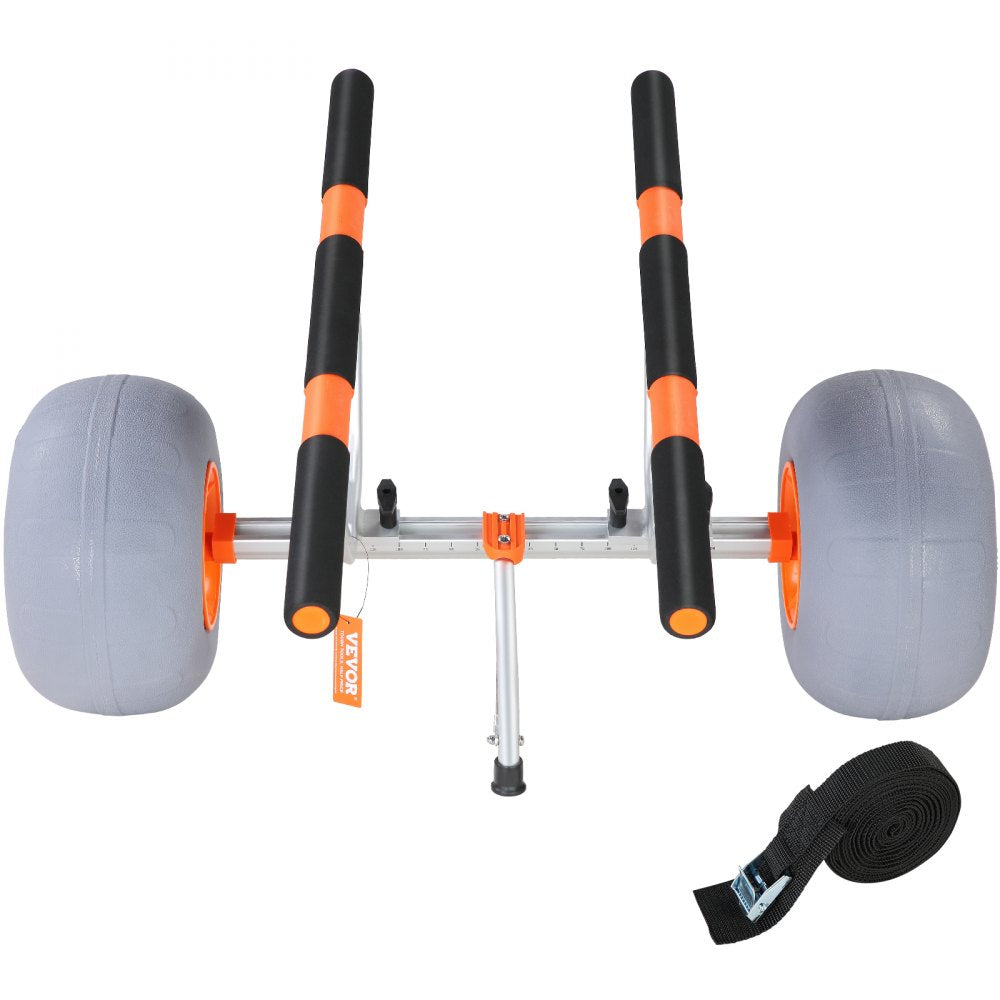 VEVOR Heavy Duty Kayak Cart, Foldable Canoe Trolley Cart with 12'' Tires, Adjustable Width 6.69"-17.32",350 Lb Weight Capacity Kayak Trolley for Kayaks Canoes Paddleboards Float Mats Jon Boats