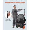 VEVOR Push Lawn Sweeper, 21inch Leaf & Grass Collector, Strong Plastic Wheels & Heavy Duty Thickened Steel Durable to Use with Large Capacity 3.5 cu. ft. Mesh Collection Hopper Bag, 2 Spinning Brushes