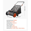 VEVOR Push Lawn Sweeper, 21inch Leaf & Grass Collector, Strong Plastic Wheels & Heavy Duty Thickened Steel Durable to Use with Large Capacity 3.5 cu. ft. Mesh Collection Hopper Bag, 2 Spinning Brushes