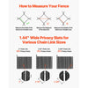 VEVOR Bottom Locking Privacy Slats, Double-Wall Vertical Bottom-Locking Slats with Wings for Chain-Link Fence, High-Density HDPE Chain Link Slats Ideally Fit 8' High Fence for Garden and Farm(Black)