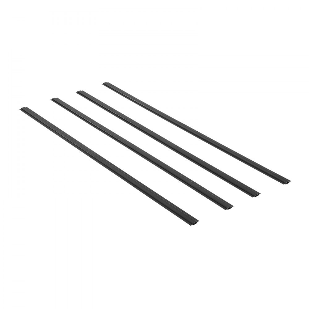 VEVOR Bottom Locking Privacy Slats, Double-Wall Vertical Bottom-Locking Slats with Wings for Chain-Link Fence, High-Density HDPE Chain Link Slats Ideally Fit 8' High Fence for Garden and Farm(Black)