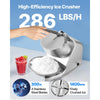 VEVOR Ice Crusher Machine, 286lbs Per Hour Electric 4 Blades Snow Cone Maker, Stainless Steel Shaved Ice Machine with Bowl and Cover, 300W 2000RPM Ice-Shaver for Home and Commercial Use, Silver