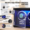 VEVOR Watch Winder, Dual Watch Winder for Men's and Women's Automatic Watch, with 2 Super Quiet Japanese Mabuchi Motors, Blue LED Light and Adapter, High-Density Board Shell and Black PU
