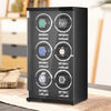 VEVOR Watch Winder, Watch Winder for 6 Men's and Women's Automatic Watches, with 6 Super Quiet Japanese Mabuchi Motors, Blue LED Light and Adapter, High-Density Board Shell and Black PU