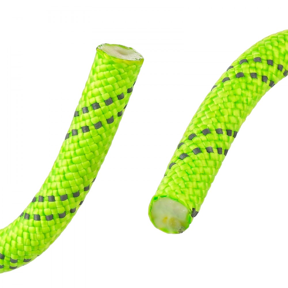 VEVOR Double Braided Polyester Rope 1/2 in x 120 ft Arborist Rigging Rope, for Tree Work, Heavy Duty 11 Strands, 3700 lbs High Breaking Strength, Outdoor Climbing Towing Swing Pulling Cord, Green