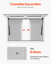 VEVOR Concession Window 36x24 in, Aluminum Alloy Service Window for Food Truck, Up to 85 Degrees Stand Serving Window with 2 Sliding Windows, Awning Door, and Drag Hook, for Concession Trailers