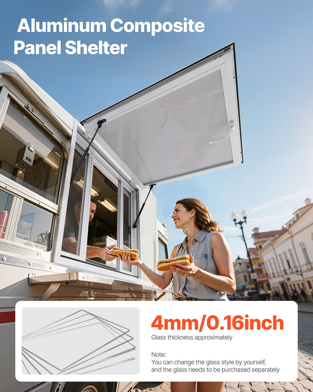VEVOR concession window 36x36 in aluminum alloy service window image 1