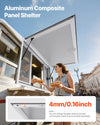 VEVOR Concession Window 53x33 in, Aluminum Alloy Service Window for Food Truck, Up to 85 Degrees Stand Serving Window with 4 Sliding Windows, Awning Door, and Drag Hook, for Concession Trailers