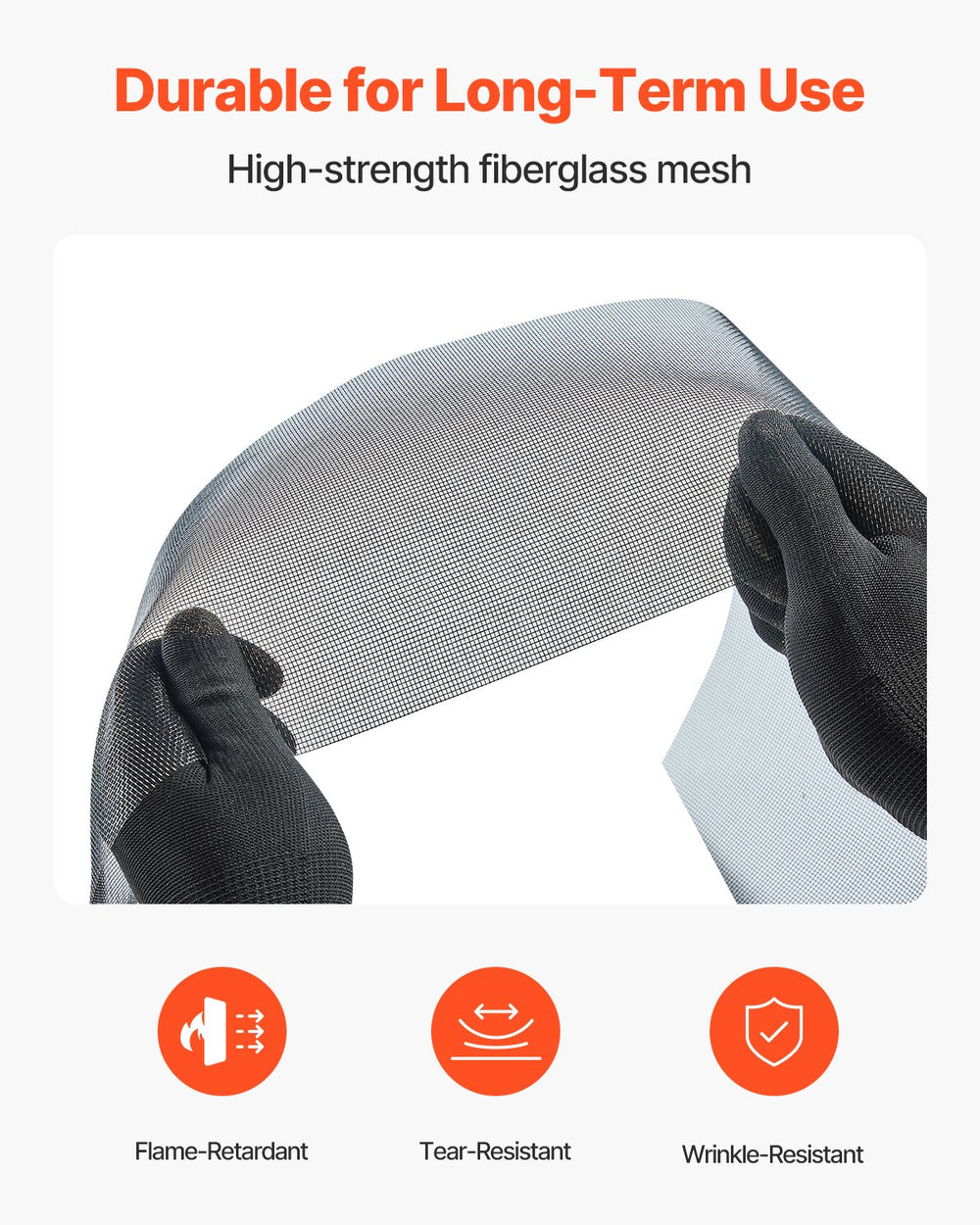 VEVOR high-strength fiberglass mesh durable for long-term use graphic