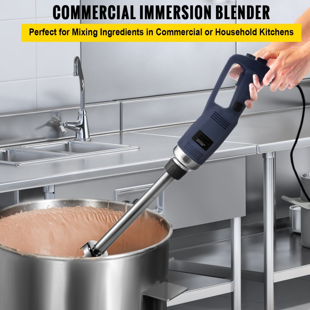 VEVOR Commercial Immersion Blender Variable Speed Heavy Duty Immersion Blender 750W Commercial Hand Mixer 304 Stainless Steel Hand Blender Commercial (11.8")